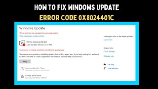 How to Fix Windows Update Error Code 0x8024401c on Windows 11