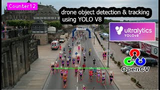 drone object detection and tracking yolov8 | yolov8 object counting and tracking | counting people