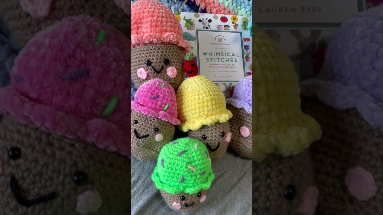 Whimsical Stitches Amigurumi #a￼menagerieofstitches #crochet #yarns  #amigurumi #cupcake #jellyfish 