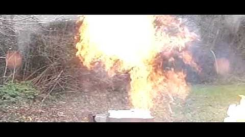 deoderant can shot with air rifle next to a fire with casio exilim ex-f1 600fps slomotion