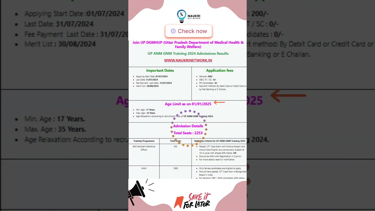 🩺 UP ANM GNM Training 2024 Results Released!                      #