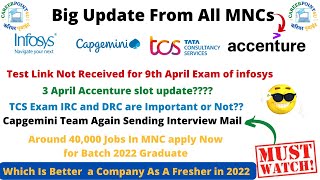 Big Update From Many MNCs | 9 April Exam Link not Received | IRC and DRC mandatory | 40,000 hiring