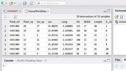 Reading and Writing Data Files in Rstudio