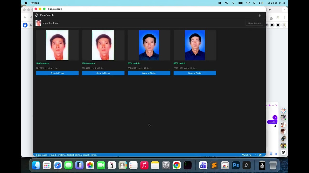 [Facesearch] Demo - Search customers photos on your machine