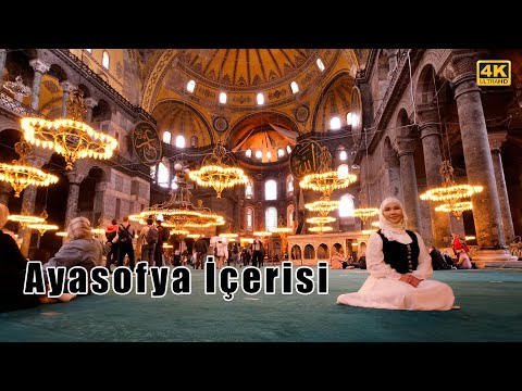 Ayasofya-i Kebir Cami-i Şerifi İçeriden Görünüşü | 4K UHD