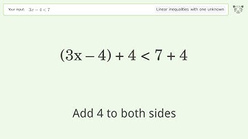 Solving Linear Inequalities: 3x-4 is Smaller Than 7