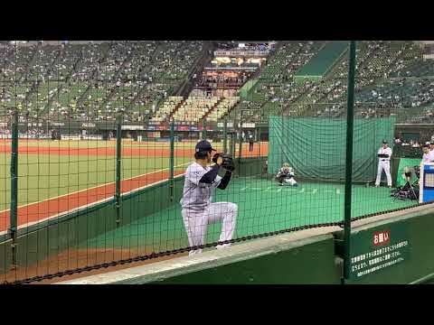 松本航ブルペン投球