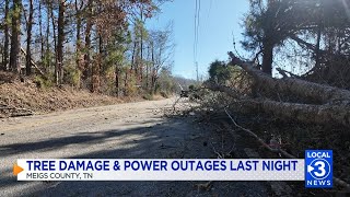 Tree damage caused power outages and traffic delays in Meigs Co. Thursday