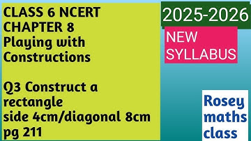 Class 6 pg 211 Playing with constructions Construct a rectangle whose one side is 4cm..#maths #ncert