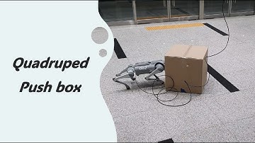 Quadruped Robot Box-Pushing Task Using Hierarchical Reinforcement Learning