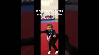When you are 6 and you are really exited for your metals😂#gymnast #trending #subscribe #viral