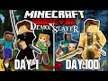 I Survived 100 Days in Hardcore Minecraft as a Demon Slayer... Here's What Happened!