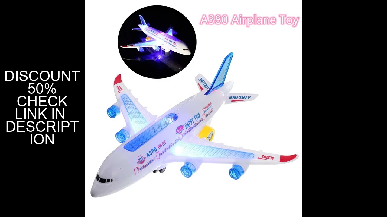Electronic Aeroplane Toy with Music Autopilot Flash Sound Aircraft Automatic Rotation Plane Educatio