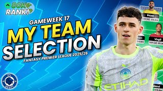 80k Rank 🌍| FPL GW17 Team Selection ✅ | Szoboszlai Injury Update! ⚠️| Best Captain Picks ©️ FPL Tips
