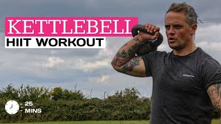 25 Minute Full Body KETTLEBELL HIIT Workout | With Kettle Swing Variations
