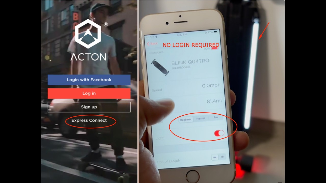 Using Express Connect to control ACTON BLINK Qu4TRO - lights, Modes etc.,