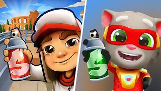 Subway Surfers VS Talking Tom Hero Dash, Subway Surfers Update Rome, Subway Surfers Youtube screenshot 4