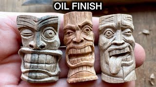 Hand Carved Tiki Masks | The Oil Finish Brings Them to Life