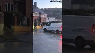 Council Van Smashes Into Cars and Pedestrian Down Icy Road || Dogtooth Media