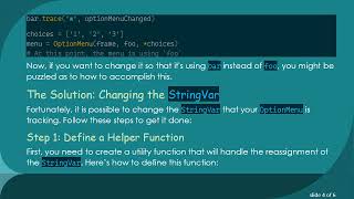How To Change The Stringvar Linked To An Optionmenu In Tkinter After Initialization