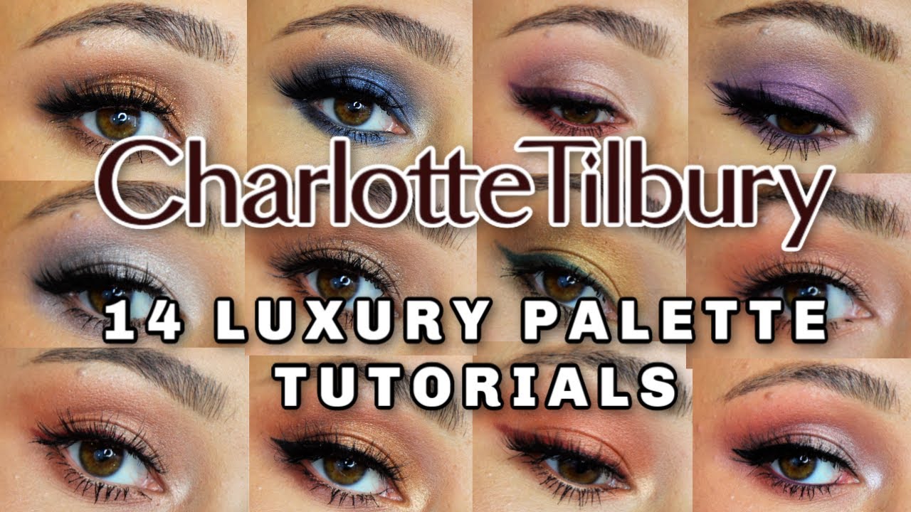 14 Charlotte Tilbury Luxury Palette Tutorials (14 DIFFERENT QUADS) - YouTube