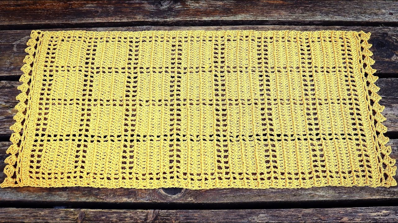 Filet Crochet Rectangular Table Runner Tutorial