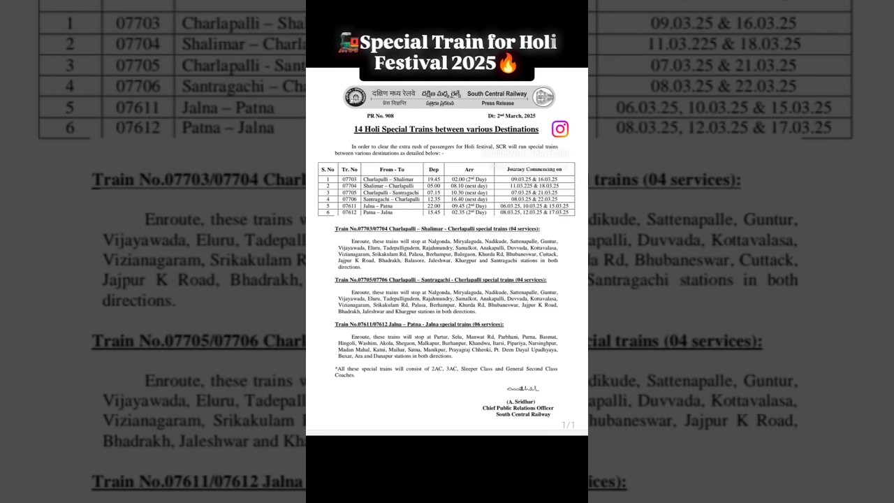 "🚂 Special Train For Holi Festival 2025 | Holi Festival Special Train | Special Train For Holi🔥"
