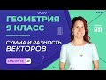 Сумма и разность векторов. Урок 2. Геометрия  9 класс