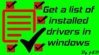 How to get a list of installed drivers in windows with command prompt