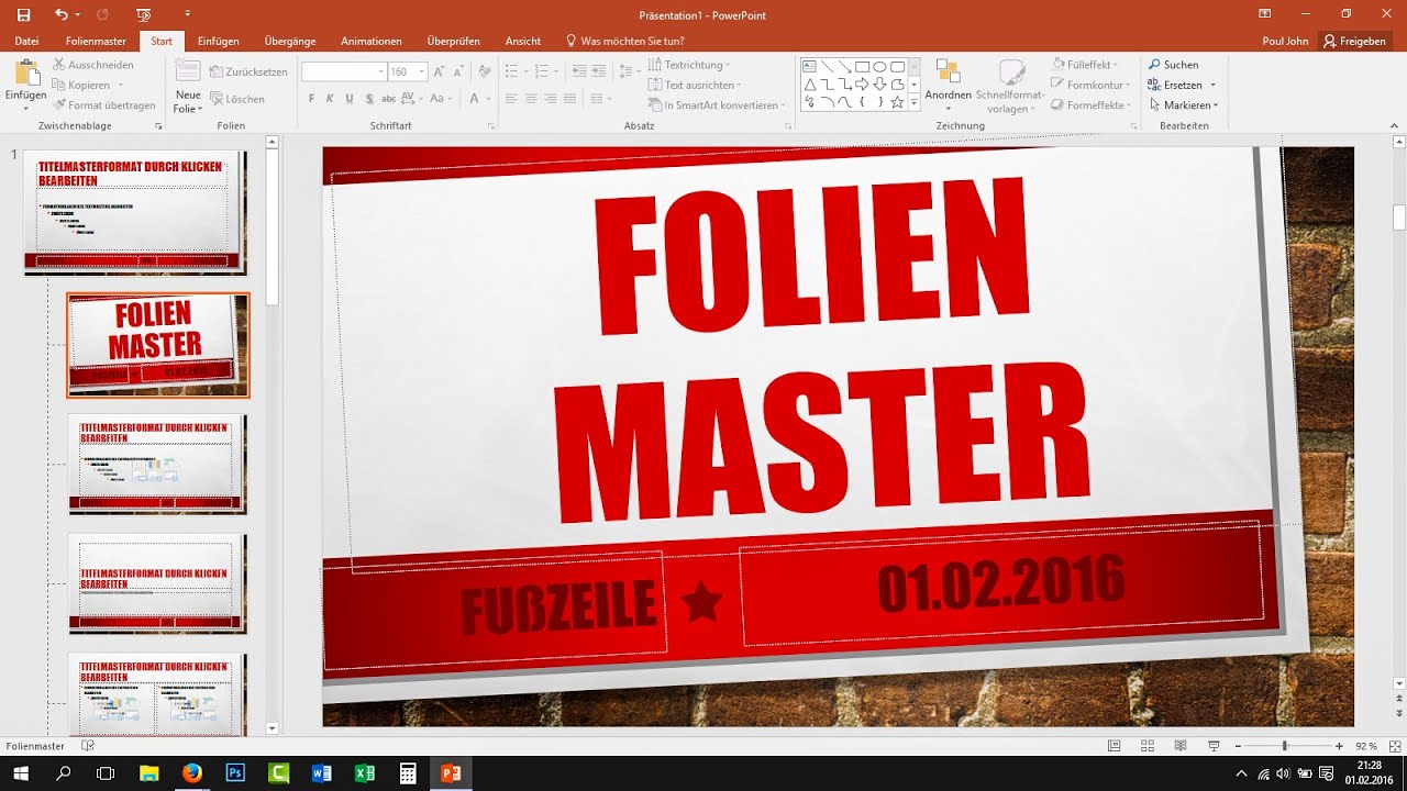 Folienmaster In Powerpoint Verwenden Tutorial Deutsch German 13 16 Youtube