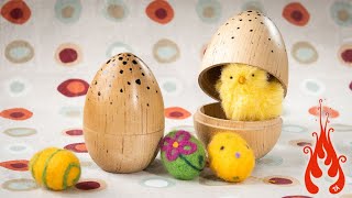 Turning a wooden Easter egg