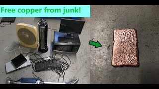 Scrapping electronics for copper.  How much copper did I get?  - Trash to treasure