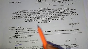 Workshop calculation and science paper 2017 fourth semester