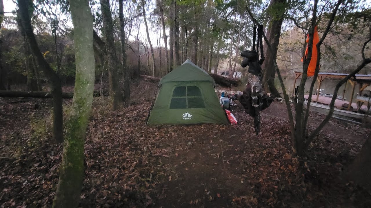 Новая палатка Night Cat и жарка поросенка на реке.