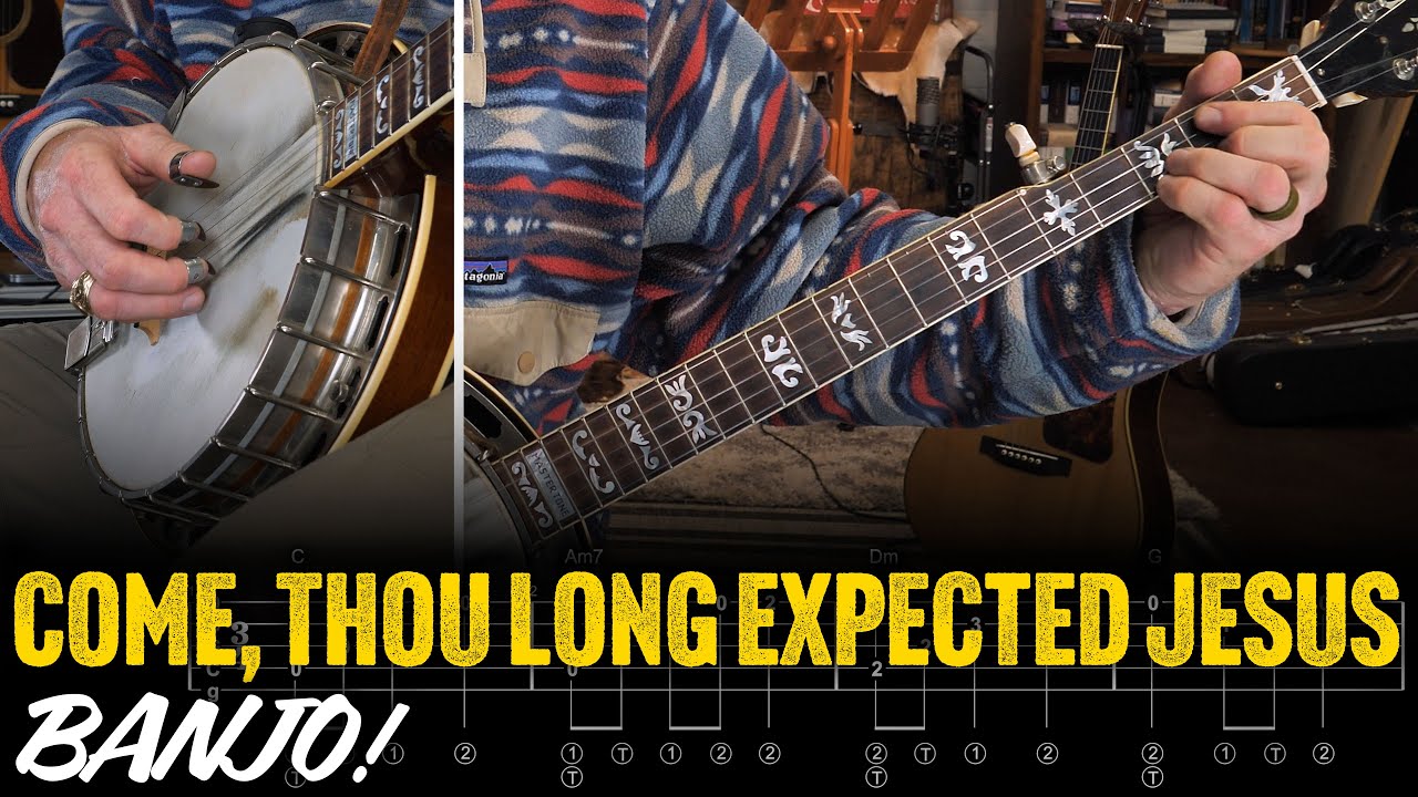 Приди, долгожданный Иисус — полный урок игры на банджо!