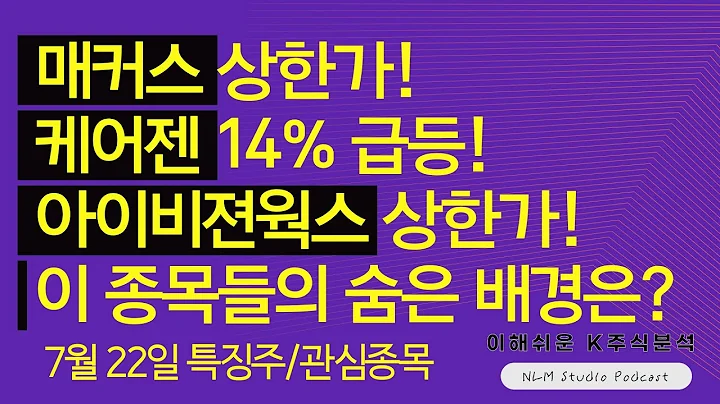 [특징주/관심종목] 하락장에서도 및난 매커스, 케어젠, 아이비젼웍스 상승 배경분석