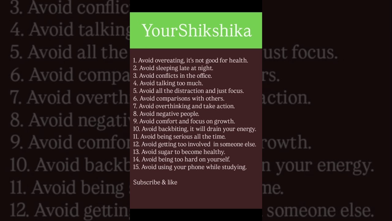 " Avoid " : Practice English with YourShikshika 