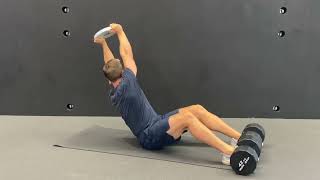 Weight Plate V Sit Trunk Rotation and Overhead Press