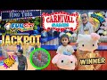 We Hacked The Funcity Arcade Ring Toss Carnival Game... Big Win Jackpot Again & Again!