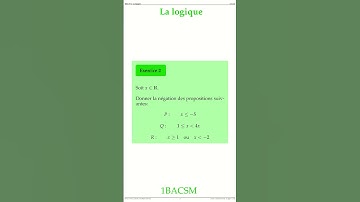 Ex 2 Cours 01 Logique 1BACSM maths physique space2study #maths #physiquechimie #education #algebra
