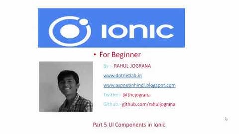 Part 5 UI components of ionic