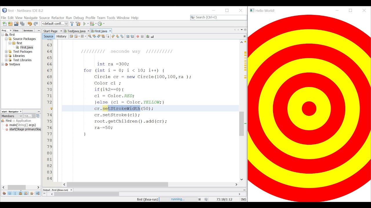 انشاء سلسلة دوائر باستخدام جافا افاكس || Create a circuit chain using ...
