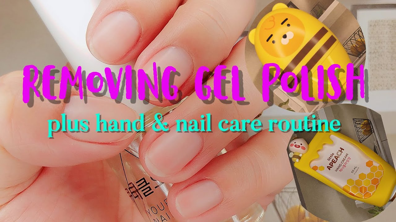 Removing Gel Polish / Plus Hand and Nail Care Routine / RVE - YouTube