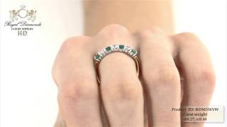 Diamantringe - RDM336YW-0.27 - 18kt Gelb- und Weissgold 7 Steine Smaragd und Diamant Eternity Ring
