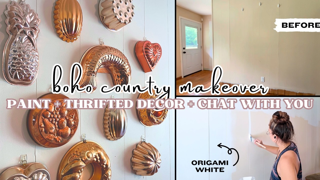 😍 BUDGET ACCENT WALL USING THRIFTED COPPER MOLDS!