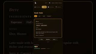 Exploring Study Mode in My Barista Trainer (Flash Cards)