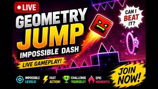🔴 ライブ | Geometry Jump - インポッシブル・ダッシュ・ゲームプレイ | この無理ゲーをクリアできるか？ 😱 screenshot 2