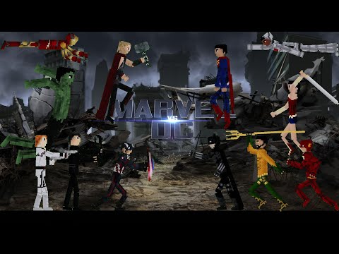 Avengers vs Justice League in People Playground