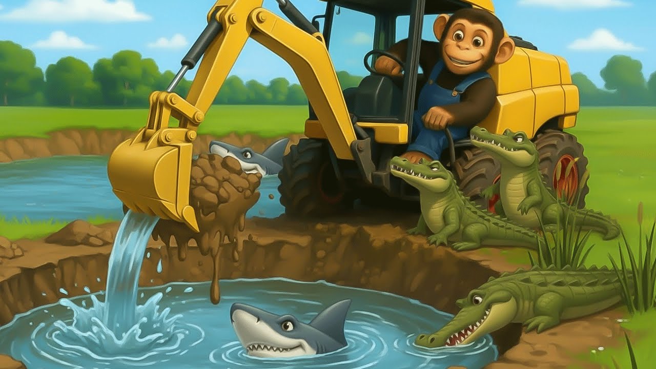 Monkey Funny Fixes Tractor and Plows Beet Field - Farm Work | MonKey Cartoon 🐒