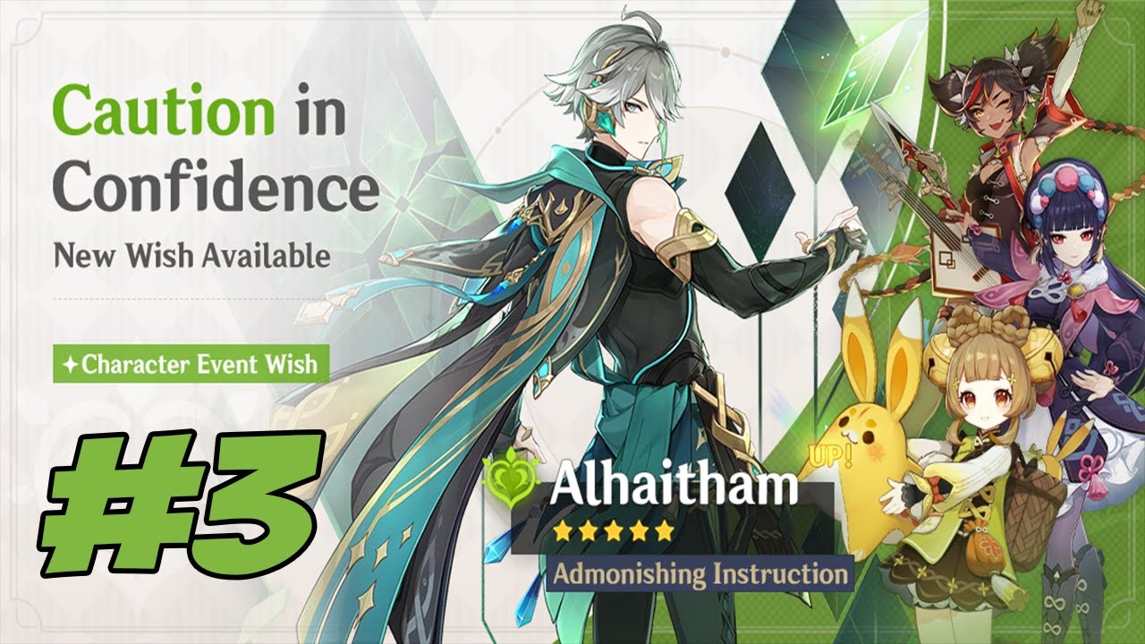 Genshin impact streamers roll on the alhaitham banner 3 youtube